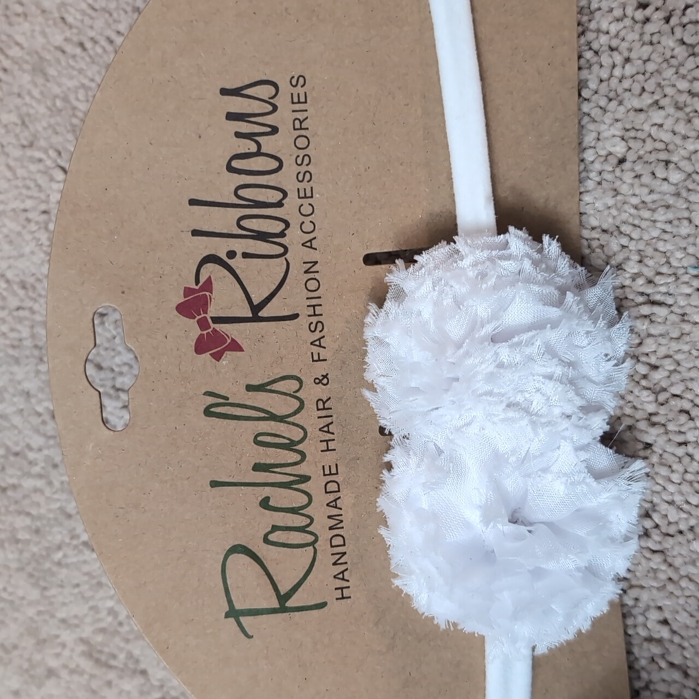 Rachel's ribbons white headband - Picture 2 of 3